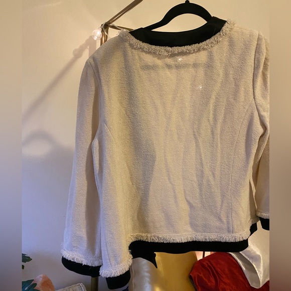 French terry St. John sweater with satin trim - Picture 2 of 6